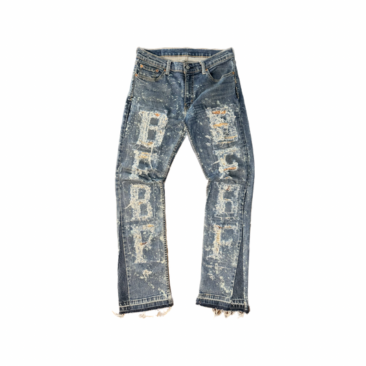 "BUSTED FONTAINE" 1 of 1 Distressed Denim